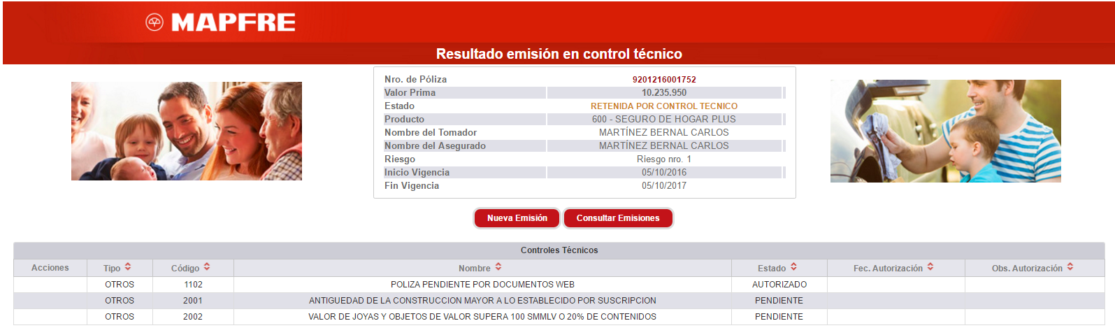 Resultado: Control técnico